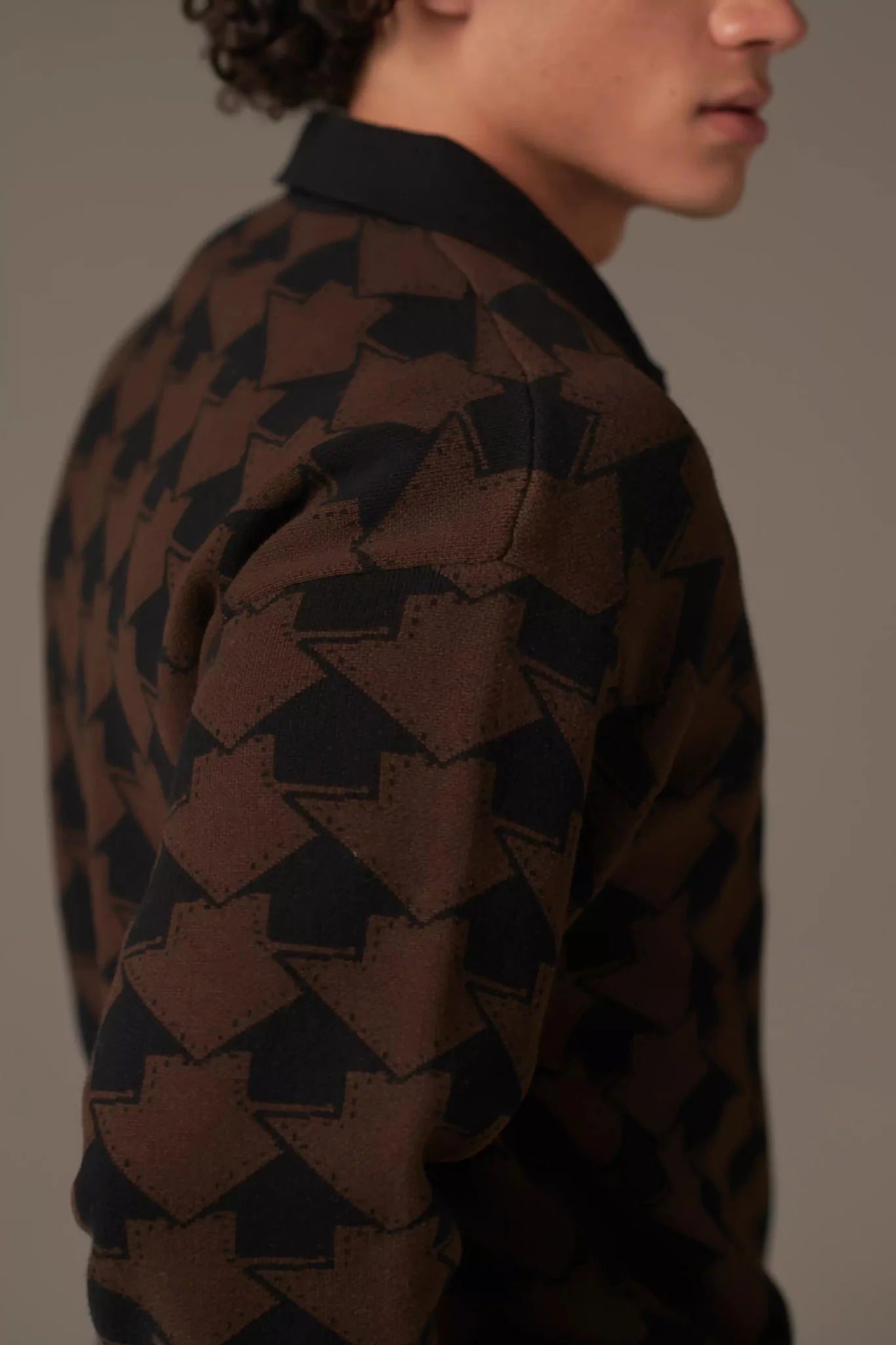 Le All the Way Up Knitted Polo (Black/Brown) - Brand of Eyecons