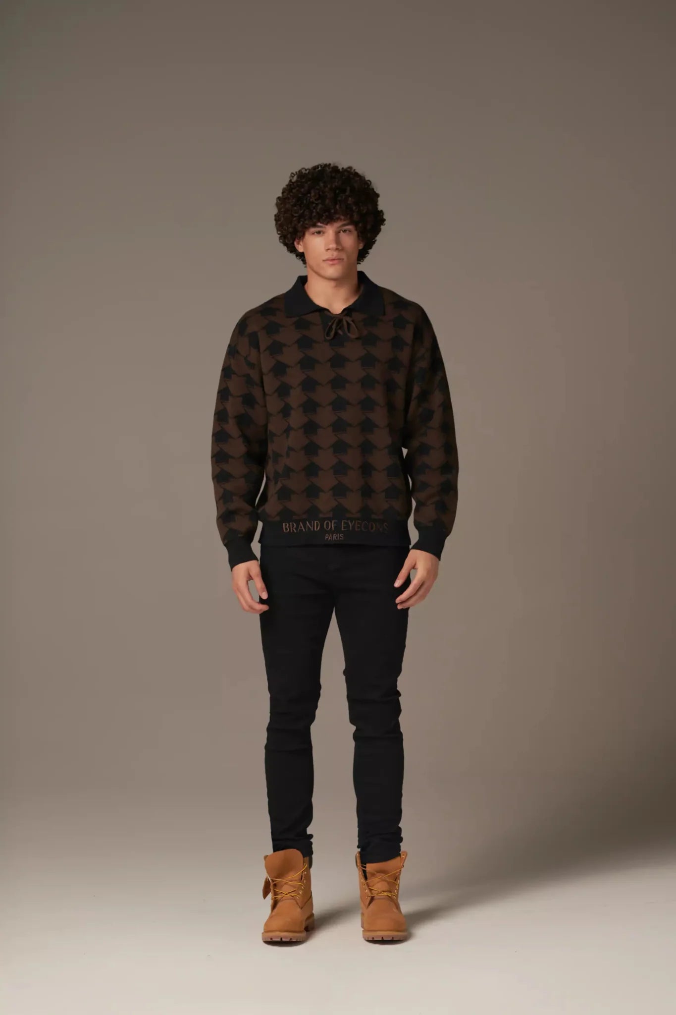 Le All the Way Up Knitted Polo (Black/Brown) - Brand of Eyecons