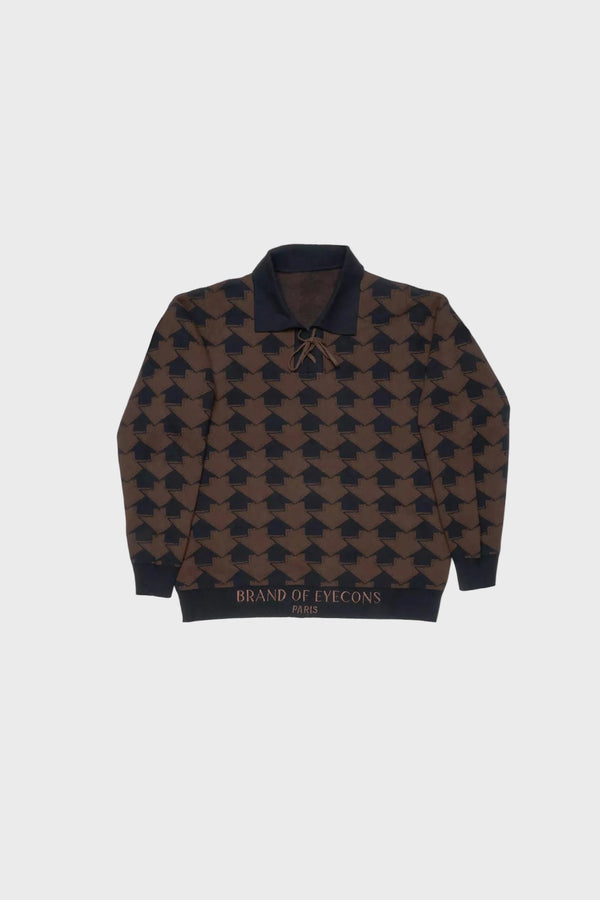 Le All the Way Up Knitted Polo (Black/Brown) - Brand of Eyecons