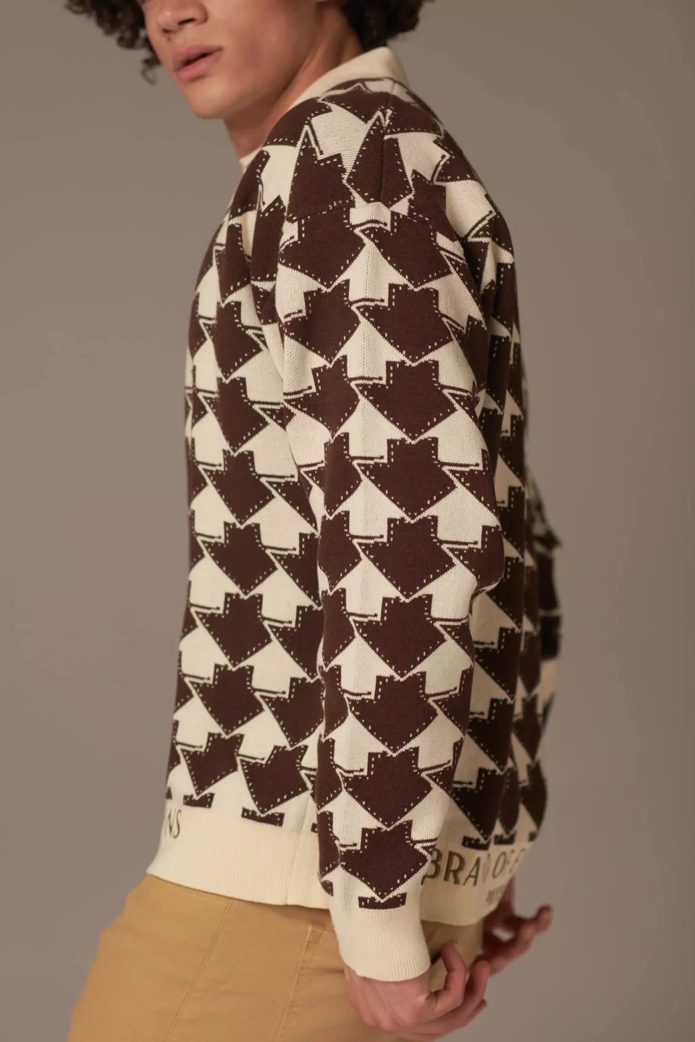 Le All the Way Up Knitted Polo (Cream/Brown) - Brand of Eyecons