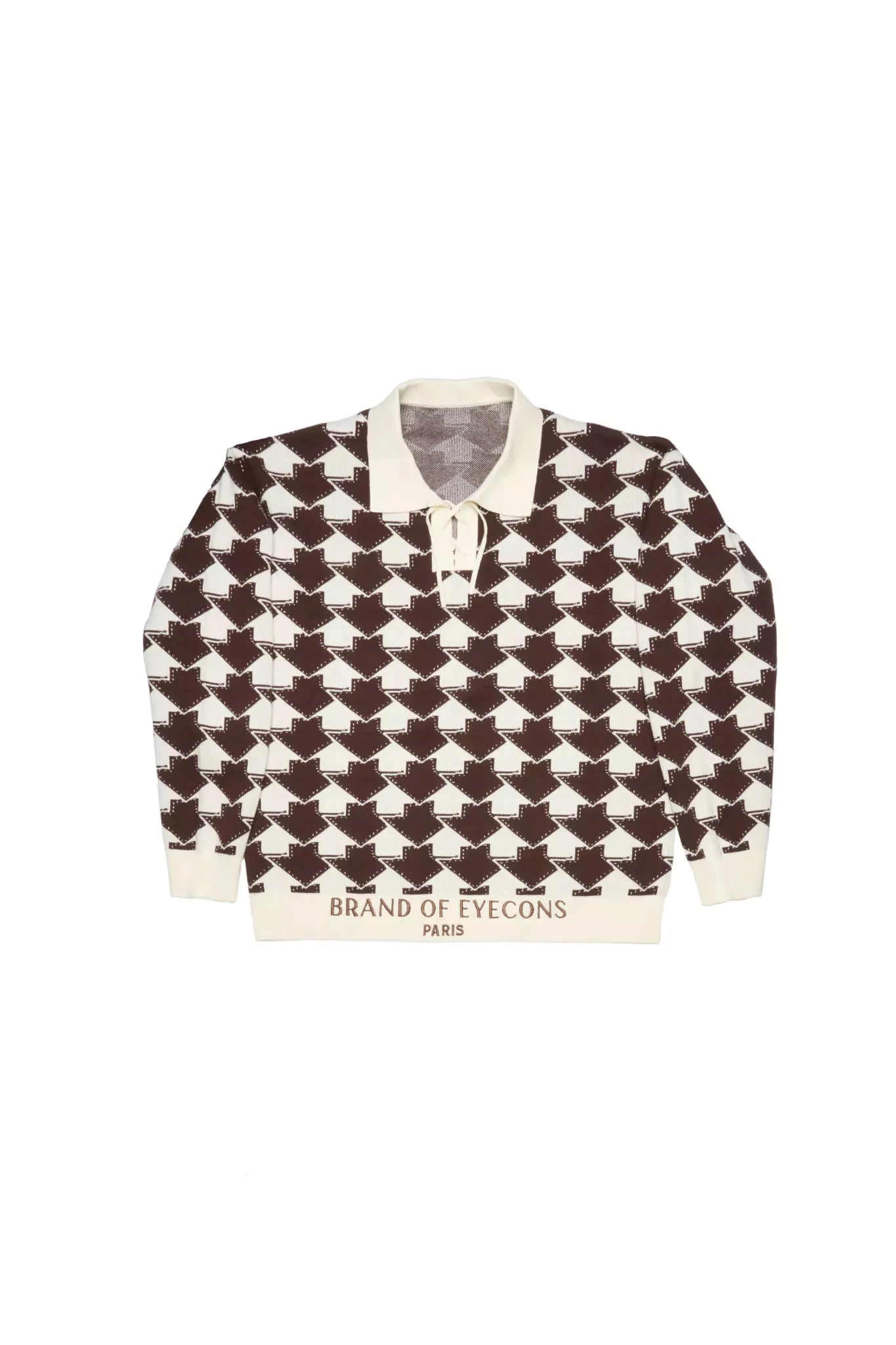 Le All the Way Up Knitted Polo (Cream/Brown) - Brand of Eyecons
