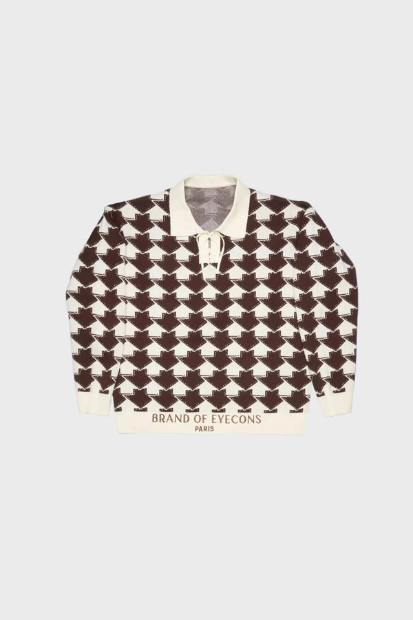 Le All the Way Up Knitted Polo (Cream/Brown) - Brand of Eyecons