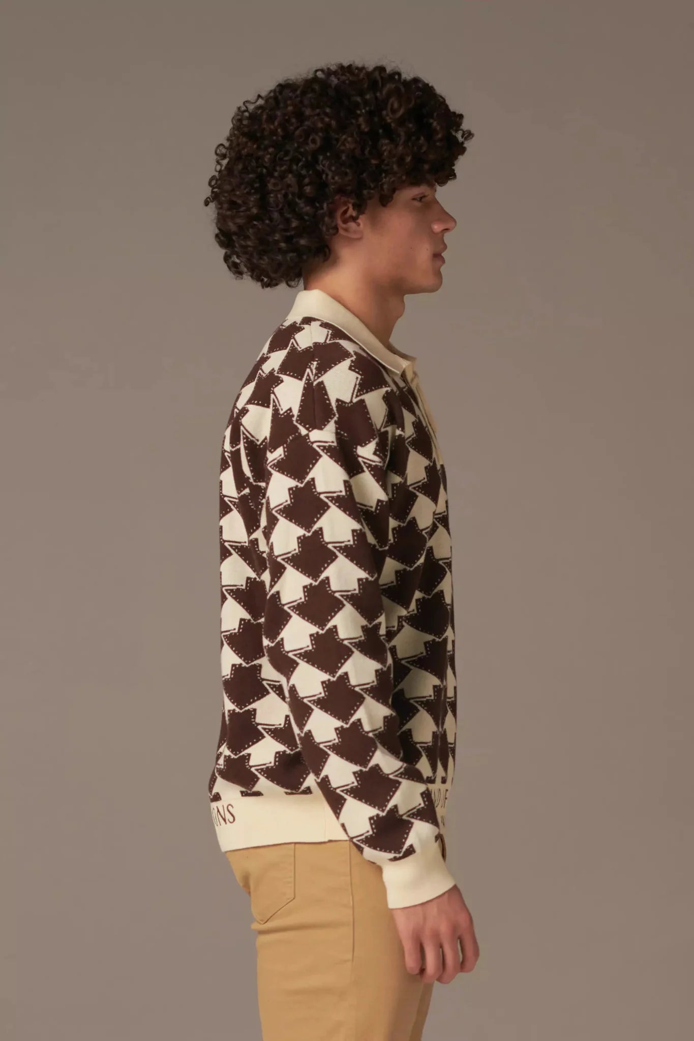 Le All the Way Up Knitted Polo (Cream/Brown) - Brand of Eyecons