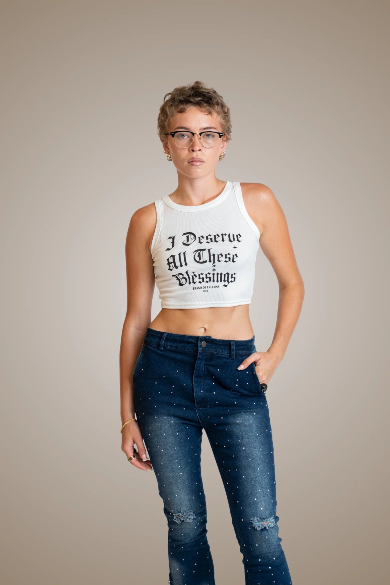 The Blessings Crop Tank White – Women’s Edition - Brand of Eyecons