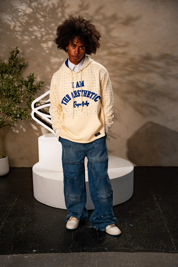 The Cream Aesthetic Hoodie — Rhinestone Edition - Brand of Eyecons
