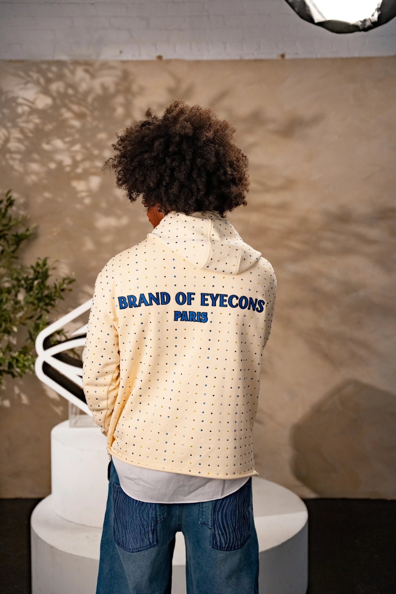 The Cream Aesthetic Hoodie — Rhinestone Edition - Brand of Eyecons